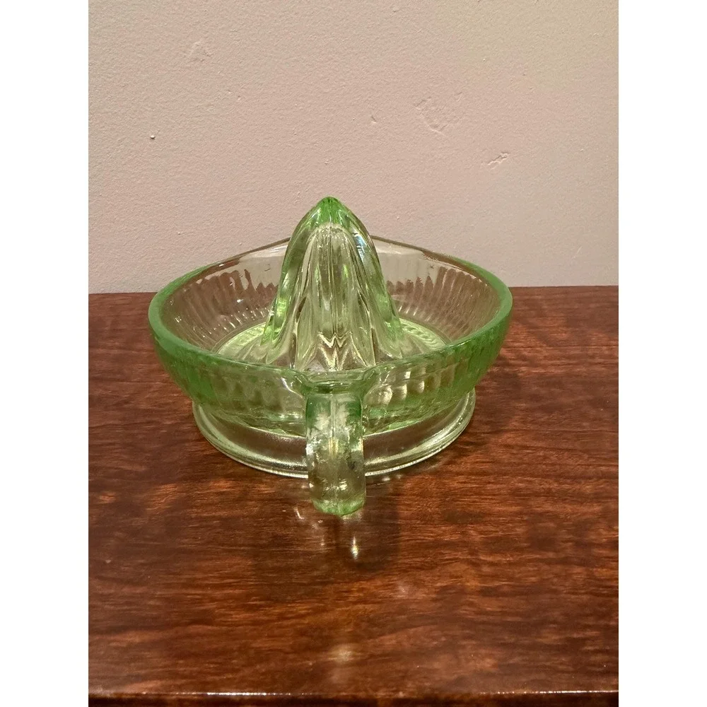 Green Uranium Depression Glass Citrus Reamer/Juicer